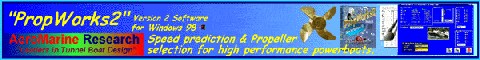PropWorks2 software for Speed Prediction and Propeller Selection