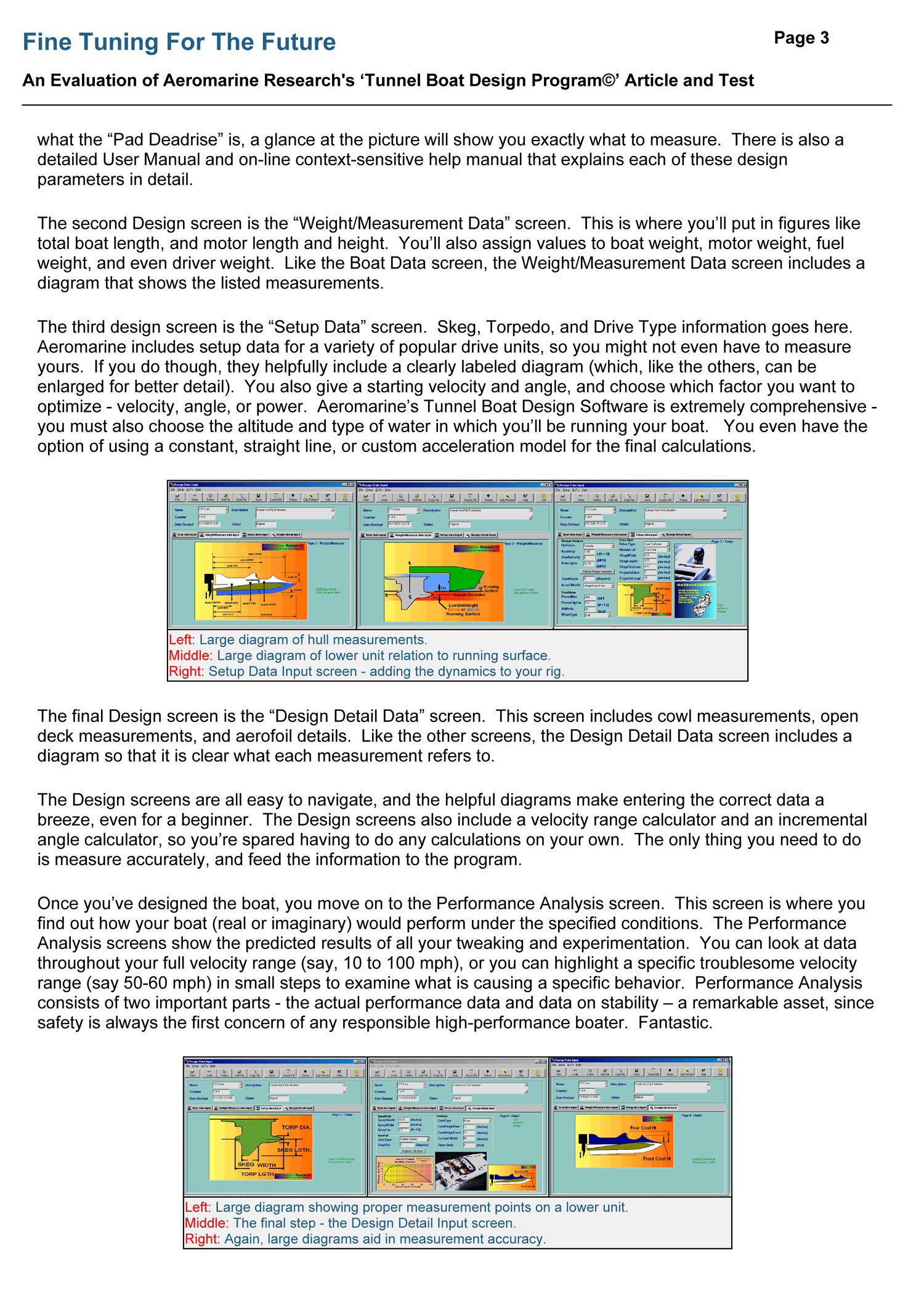  and Fly magazine Reviews "Tunnel Boat Design Program" (V6.5) software