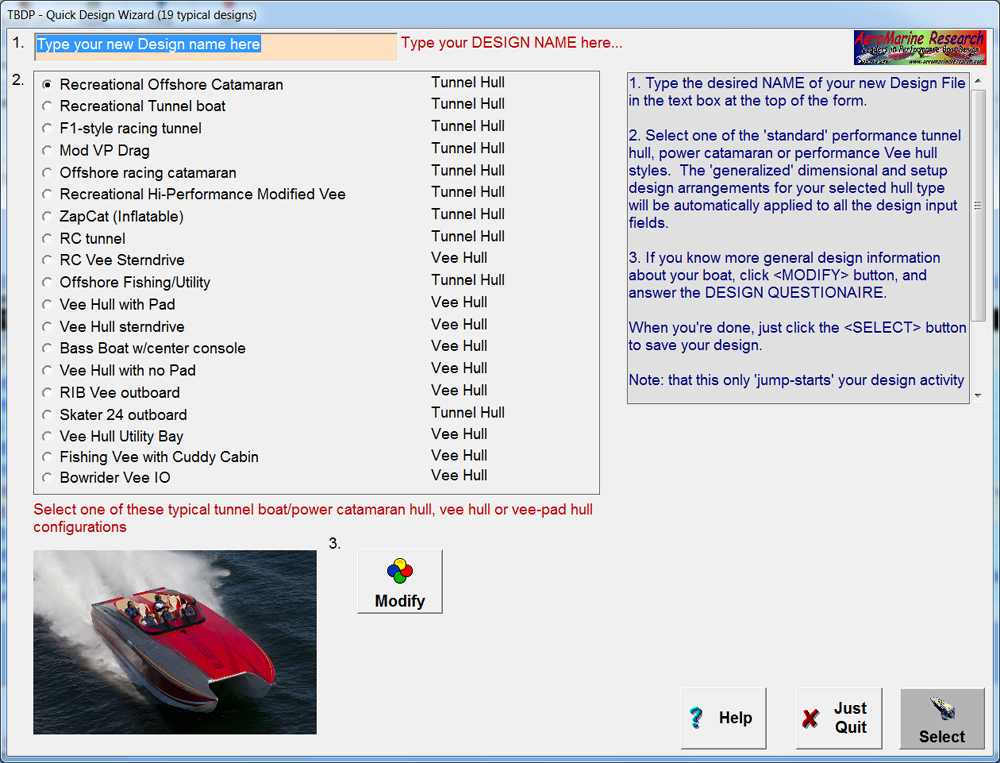 Tunnel Boat Design Software by AeroMarine Research