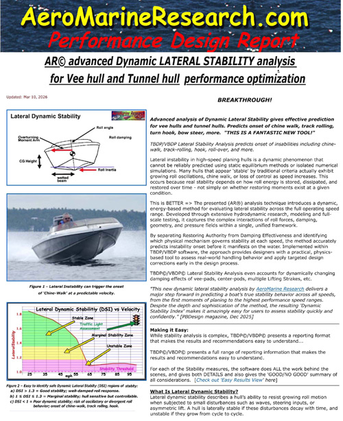 TBDP/VBDP Dynamic Lateral Stability in Powerboats - AeroMarine Research
